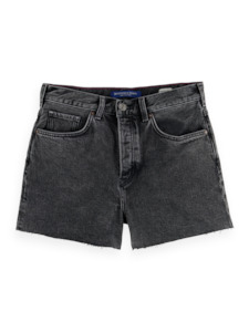 The Ray 5 Pocket Low Rise Denim Short in Washed Black