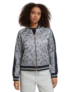 Embroidered Bomber with Contrast Detail