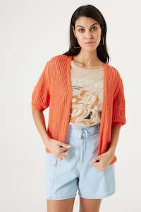 Ladies Cropped Sleeve Cardigan