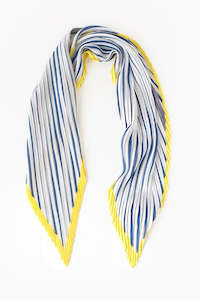 Womenswear: Pleated Scarf | Yellow & Navy Stripe