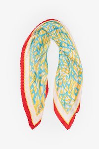 Womenswear: Pleated Scarf | Summer Geo Red