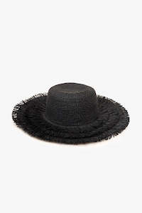 Womenswear: Black Layered Sunhat