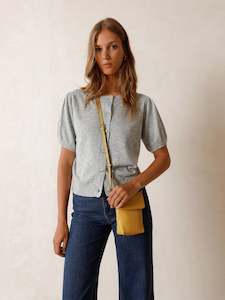 Womenswear: Melange Short Sleeve Cardigan