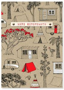 Meri Kirihimete Summer Camping - Card