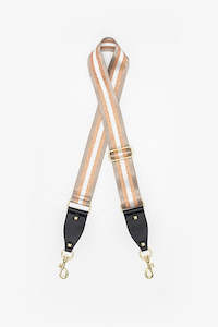 Bag Strap | Taupe & Rose Gold Stripe