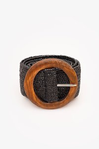 Rattan Stretch Belt | Black