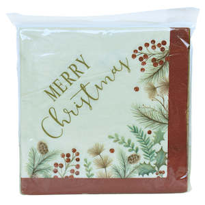 Christmas Serviettes - Holly and Berries