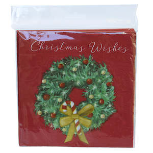 Christmas Serviettes - Wreath 'Christmas Wishes'