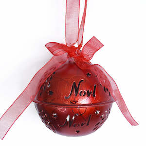 Ball Noel - Red Tin Christmas Decoration - Box Lot Deal (8)