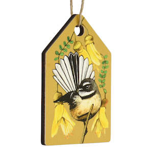 New Zealand Made Eco Christmas Decoration - Fantail Gold