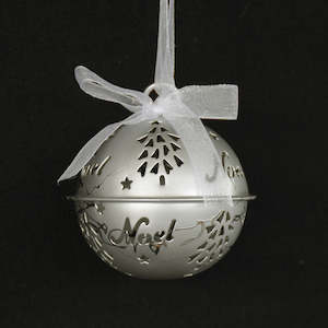 Ball Noel - Silver Tin Christmas Decoration - Box Lot Deal (8)