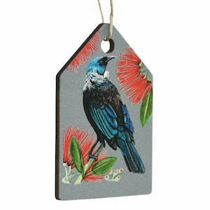 New Zealand Made Eco Christmas Decoration - Tui Silver