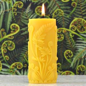 Golden Ferns Beeswax Candle