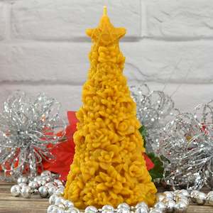 Succulent Christmas Tree Beeswax Candle