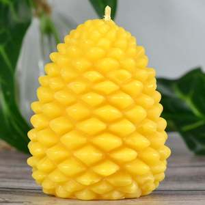 Popcorn Pine Cone Beeswax Candle