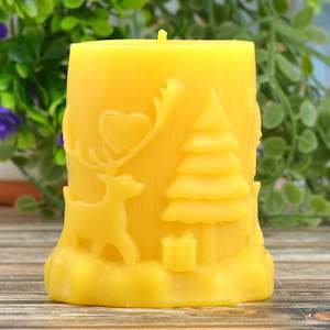 Christmas Pillar Beeswax Candle