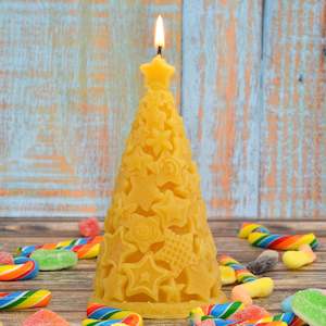 Candy Christmas Tree Beeswax Candle