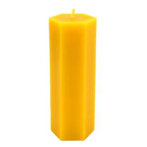 Hexagon beeswax pillar candle