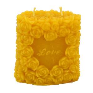 Rose Heart double wick beeswax candle