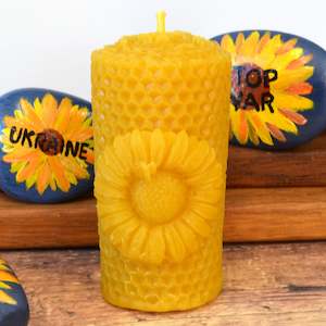 Sunflower Honey beeswax candle