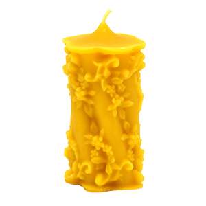 Floral Twist beeswax pillar candle