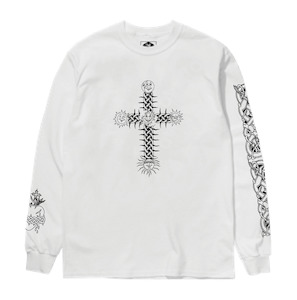 Thom Hinton Celtic Cross  Longsleeve Tee - White