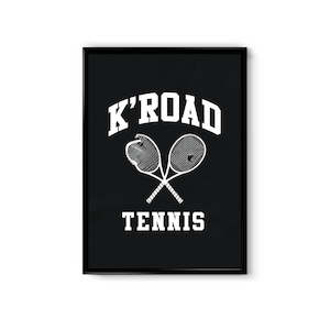 K'Road Tennis A3 Poster - Black