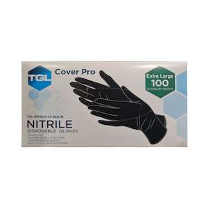 Personal accessories: TGL Black Nitrile Gloves - X-Large - Box of 100