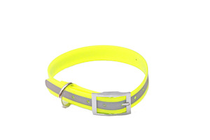 Pet food wholesaling: YELLOW REFLECTIVE TRANSLUCENT BIOTHANE COLLAR