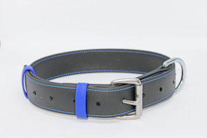 40MM  WIDE BLACK BETA COLLAR With BLUE BORDER.