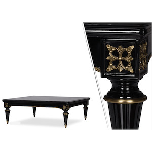 Elegant Black and Gold Luxury Coffee Table – Perfect Centerpiece for Your Living Room