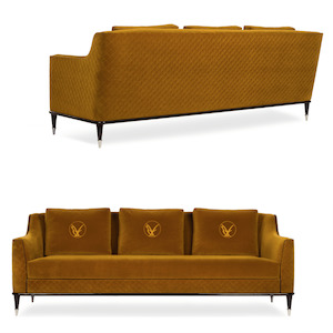 Art Deco-Inspired Velvet Sofa “Extenso”