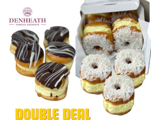 Custard: Double Deal Donut Original & Choc top Custard Donut