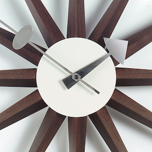 Sunburst Wall Clock Walnut