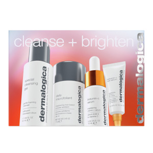 skin kits and sets: cleanse + brighten set (4 travel-size)