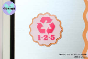 Triple Layered Recycling Numbers Magnet