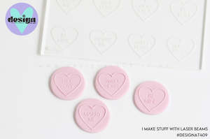 Heart Multi Mini's Raised Acrylic Fondant Stamp