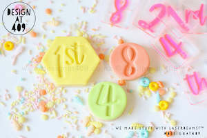 Birthday Celebration: Set of Number Stamps - Font #2 Number Embossing Cookie Stamps (2 sizes)