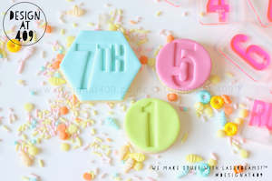 Set of Number Stamps - Font #1 Number Embossing Cookie Stamps (2 sizes)