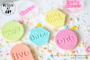 10 Number Stamps - You choose! Set of Type Number Embossing Cookie Stamps