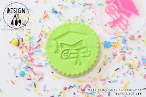 Graduate Cap + Scroll Acrylic Embosser Stamp