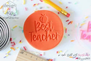 Best Teacher With Apple Acrylic Embosser Stamp