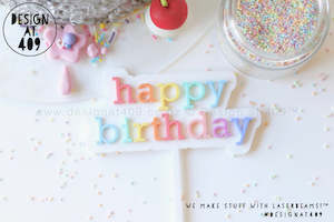 Happy Birthday Multi Colour Cake Topper