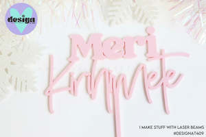 Smaller Meri Kirihimete Cake Topper (other colour choices available)