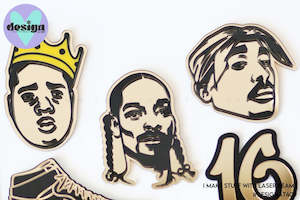 Mini: Biggie 2Pac Snoop Theme Layered Cake Charms