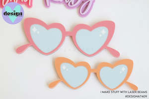 Heart Shaped Glasses Themed Cake Charms