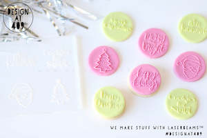 Christmas Themed 1 Multi Mini's Raised Acrylic Fondant Stamp