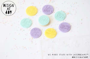 Mini Stamps: Happy Birthday Multi Mini's Raised Acrylic Fondant Stamp