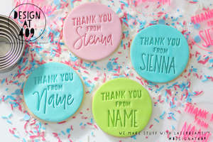 Thank You From Custom Name Acrylic Embosser Stamp