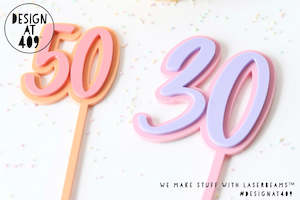 Party Double Number Layered Cake Topper - 2 sizes